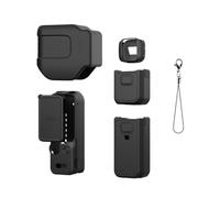 Silicone Case for DJI Osmo Pocket 4 Pro Anti-Slip Protective Cover with Precise Cutouts Lightweight Durable Sleeve for Vloggers & Travelers (Black 5-piece Set)