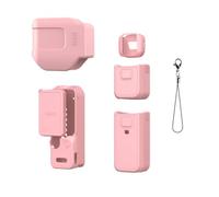 Silicone Case for DJI Osmo Pocket 4 Pro Anti-Slip Protective Cover with Precise Cutouts Lightweight Durable Sleeve for Vloggers & Travelers (Pink 5-piece Set)