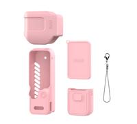 Silicone Case for DJI Osmo Pocket 4 Pro Anti-Slip Protective Cover with Precise Cutouts Lightweight Durable Sleeve for Vloggers & Travelers (Pink 4-piece Set)