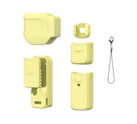 Silicone Case for DJI Osmo Pocket 4 Pro Anti-Slip Protective Cover with Precise Cutouts Lightweight Durable Sleeve for Vloggers & Travelers (Yellow 5-piece Set)