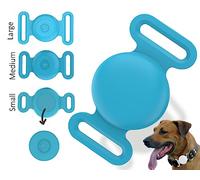 Silicone Case for Dog & Cat Collars - Waterproof, Lightweight & Flexible Holder - Attach with Puppy Loop, School Bag Straps GPS Tracker Cover (Small,Blue))