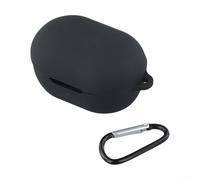 Silicone Case for Earbuds, 1-Pack Protective Cover with Keychain and Lanyard Shockproof Drop Protection for On-the-Go Travelers(Black)