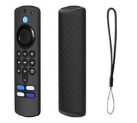 silicone case for Fire TV Stick4K remote with shockproof and anti slip features, providing lightweight protection without hindering button access (Black)