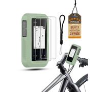 Silicone Case for Garmin eTrex Solar, powfix Protective Cover with 2 Pack Soft Screen Protectors & Lanyard, Anti-Scratch Shockproof GPS Bike Computer Accessories,Green