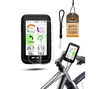 Silicone Case for iGPSPORT BiNavi Air, powfix Protective Cover with 1 Pack Soft Screen Protectors & Lanyard, Anti-Scratch Shockproof GPS Bike Computer Accessories,Black