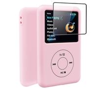 Silicone Case for innioasis Y1 Mp3 Player, Soft Anti-Scratch Cover with Screen Protector, Slim Lightweight Full-Body Protection -Pink