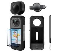 Silicone Case for Insta 360 X3 Protective with 2 Lens Caps and 2 Screen Protectors, for Insta360 X3 Accessories