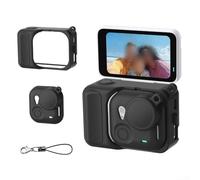 Silicone Case for Insta360 Go Ultra, Action Camera Protective Case Soft Shell with Lanyard for Portable Protection and Unrestricted Button Access(Black)