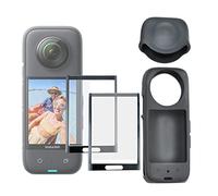 Silicone Case for Insta360 X3 and Screen Protector for X3, with Lens Cap