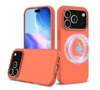 Silicone Case for iPhone 17 Pro, Mag-Safe Liquid Silicone Gel TPU Cases, Silky-soft touch Full-Body Protective Caser, with Suitable for iPhone 17 Pro Shockproof cover-Golden orange