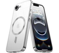 Silicone Case for iPhone SE 2020/2022, iPhone 8/7, Wireless Charging Support,in-built Camera Lens Protectors, Shockproof, Antiskid Phone Cover for iPhone SE 2nd/3rd/7/8 (Silver-Magsafe Electroplated)