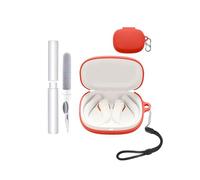 Silicone Case for JBL Endurance Peak 4 Open-Ear Headphones - Shockproof, toergy Waterproof, Slim & Soft Cover, with Lanyard, Keychain & Cleaner Kit, Red