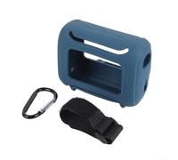 Silicone Case for JBL Go 4 Speaker - Shockproof Protective Cover with Carabiner - Ultra-Light Portable Travel Sleeve for Wireless Speakers - Black(Navy blue)