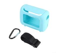 Silicone Case for JBL Go 4 Speaker - Shockproof Protective Cover with Carabiner - Ultra-Light Portable Travel Sleeve for Wireless Speakers - Black(Sk blue)