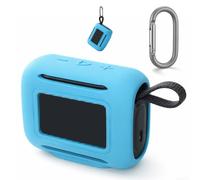Silicone Case for JBL Go 5 Shockproof Protective Cover with Hook Anti-Slip Soft Skin for Travel Outdoor Blue(Blue)