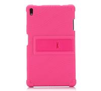 Silicone Case for Lenovo TAB 4 8 Plus TB-8704F Tablet Case, Kids Friendly Soft Silicone Adjustable Stand Cover for TAB 4 8 Plus TB-8704F Case with PC Stand (Rose)