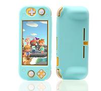Silicone Case for Nintendo Switch lite, Protective Cover Case for Nintendo Switch lite with Screen Protector and 6 Thumb Grips - Animal Crossing Blue