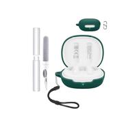 Silicone Case for QCY AilyBuds E20 Earbuds - Shockproof,toergy Waterproof, Slim & Soft Cover, with Lanyard, Keychain & Cleaner Kit, Green