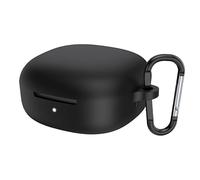 Silicone Case For Redmi Buds6 Play Wireless Headphones Protection Cover Full-Body Soft Silicone with Keychain Headphone Accessories Shockproof Shell Case Protective Sleeve (Black)
