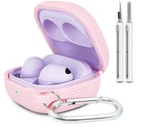 Silicone Case for Samsung Galaxy Buds FE, 2 Pro, 2, Pro, Live with Cleaner Kit (Pink)