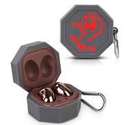 Silicone Case for Samsung Galaxy Buds2 Pro (2022), Galaxy Buds 2 (2021), Galaxy Buds Pro (2021), Galaxy Buds Live (2020), XMBYGY 3D Cartoon Cover with Keychain for Galaxy Buds Earbuds (RedDragon)