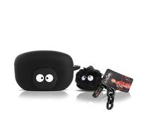 Silicone Case for Sony WF-1000XM5 Earbuds 2023,XMBYGY Cartoon Skin Design Charging Case Protective Cover with Cute Doll Keychain and Anti-Lost Lanyard Protection (BlackFurBall)