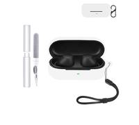 Silicone Case for SONY WF-C510 Earbuds - Shockproof, Waterproof, Slim & Soft Cover, with Lanyard, Keychain & Cleaner Kit, White
