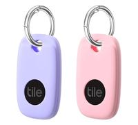 Silicone Case for Tile Pro 2022 with Keychains, 2 Pack Anti-Scratch Protective Cover with Carabiner (Pink/Purple)