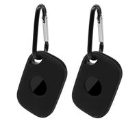 Silicone Case for Tile Pro 2024/2022 Bluetooth Tracker with Carabiner, Anti Lost Waterproof Dog Collar Holder Soft Secure Protective Cover Finder for Keys, Bags, Pet Collar Tag, 2 Pack (Black)