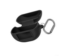 Silicone Case For TOZO For NC2O Pro For NC20 Earbuds, Soft Protective Cover With Carabiner Hook, Shockproof Skin Against Scraps And Dust(Black)