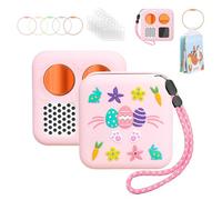 Silicone Case for Yoto Mini, Protective Sleeve for Yoto Mini Player with Lanyard, Kids Audio Music Accessories Card Holder Cards Rings 50 Pcs Self Adhesive Tabs 5 Pcs Loops