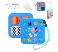 Silicone Case for Yoto Mini, Protective Sleeve for Yoto Mini Player with Lanyard, Kids Audio Music Accessories Card Holder Cards Rings 50 Pcs Self Adhesive Tabs 5 Pcs Loops