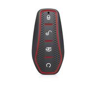 Silicone Case Key Cover Car Keychain Holder For BYD For Seal Sedan For Dolphin E2 Qin For PLUS For Han Ev For Tang(RED)