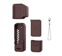 Silicone Case Lens Cap for DJI OSMO Pocket 4 Camera Gimbal Screen Protector Protective Cover Case (Brown)