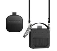 Silicone Case With Shoulder Strap Fit For Bose For SoundLink-Micro 2Nd Gen Portable Speaker, Shoulder Strap Case, Waterproof/Shockproof/Slip Resistant Grip Speaker Cover(Black)