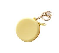 Silicone Cash Purse, Cute Zip Closure Women Change Pouch Wallet Multifunctional Mini Purse Water Proof Money Organizer with Hanging Link for Money Lipstick Keys (Solid Color-Yellow)