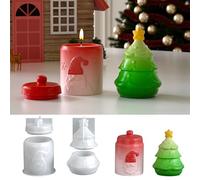 Silicone Casting Mold for a Matching Container, Christmas Tree | Separate Body and Lid Mold Components, Coordinated Lidded Container Form, Holiday Casting Projects