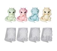 Silicone Casting Mold Set for Small Shapes, 4 Piece Mold Collection with Four Seated Poses for Home Hobby Projects and Display