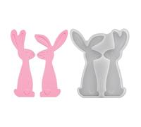 Silicone Casting Mould, Pair of Moulds for Making Candles and Soaps, Silicone Spring Rabbit Plaster Mould, for Plaster Ornaments, DIY Craft Projects, Gift Ideas, Home Decoration, Easter Party