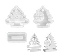 Silicone Casting Mould Sets, 3D DIY Christmas Tree Photo Frame Resin Molds for Handmade Presents, Xmas Decoration, Valentine's Day Present