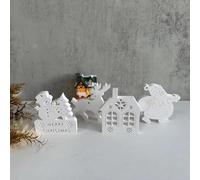 Silicone Casting Moulds for Christmas, 3D Advent Calendar Set with Festive Motifs, Silicone Mould for Decorative Calendar Disc, DIY Countdown Calendar for Festive Decoration (^B)