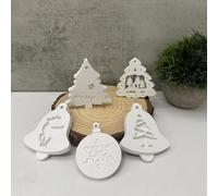 Silicone Casting Moulds for Christmas, 3D Advent Calendar Set with Festive Motifs, Silicone Mould for Decorative Calendar Disc, DIY Countdown Calendar for Festive Decoration (^C)