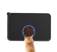Silicone Cat & Dog Food Mat - Waterproof Raised Edge Pet Feeding Mat - 18.9X11.8inches Silicone Non Slip Waterproof Heavier and Thicker Pad, Small Animal Accessories