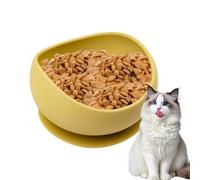 Silicone Cat Feeding Peel, Silicone Cat Food Dish, Clawless Cat Feeding Plates, Suction Cups and Raised Edges for Wet Drying Water, Prevent