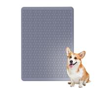 Silicone Cat Litter Box Mat Large Pets Feeding Pad for Prevent Food and Water,Non-Slip Litter Trapping Mat for Scatter Control,Textured Surface (Grey,76x53cm)