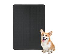 Silicone Cat Litter Box Mat Large Pets Feeding Pad for Prevent Food and Water,Non-Slip Litter Trapping Mat for Scatter Control,Textured Surface (Black,76x53cm)