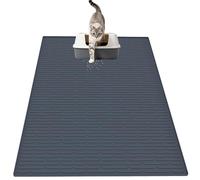 Silicone Cat Litter Mat, 40"x30"(100cmx75cm) Waterproof Litter Box Mat for Floors, Non-Slip Litter Trapping Mat to Prevent Tracking, Easy to Clean Kitty Litter Catcher Mat, Durable, Gray Blue