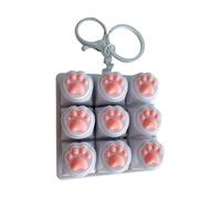 Silicone Cats Paws Keyboard Presser Stress Relief Keychain Toy with 9 Buttons Great for All Age Finger Flexibility Stress Relief Keycap Toy