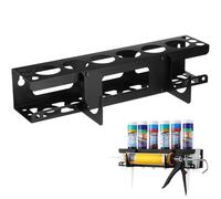 Silicone Caulk Tube Holder with Tool Hook, Wall Mounted Multi-Tube Rack for 5+ Pipes & Nozzle, Heavy Duty Metal Collector for Van Storage Racking, Caulking Gun, Sealant, Adhesive Pipes, DIY Projects