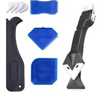 Silicone Caulking Tool, 3 in 1 Silicone Remover Multi Tool, Glazing Compound Finishing Tool, Caulk Remover, Grout Scraper Kit for Bathroom, Kitchen, Floor, Window, Sink Joint, Frames Seal